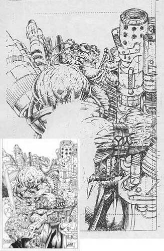 Liefeld Badrock pencils & Platt Prophet pencils/inks